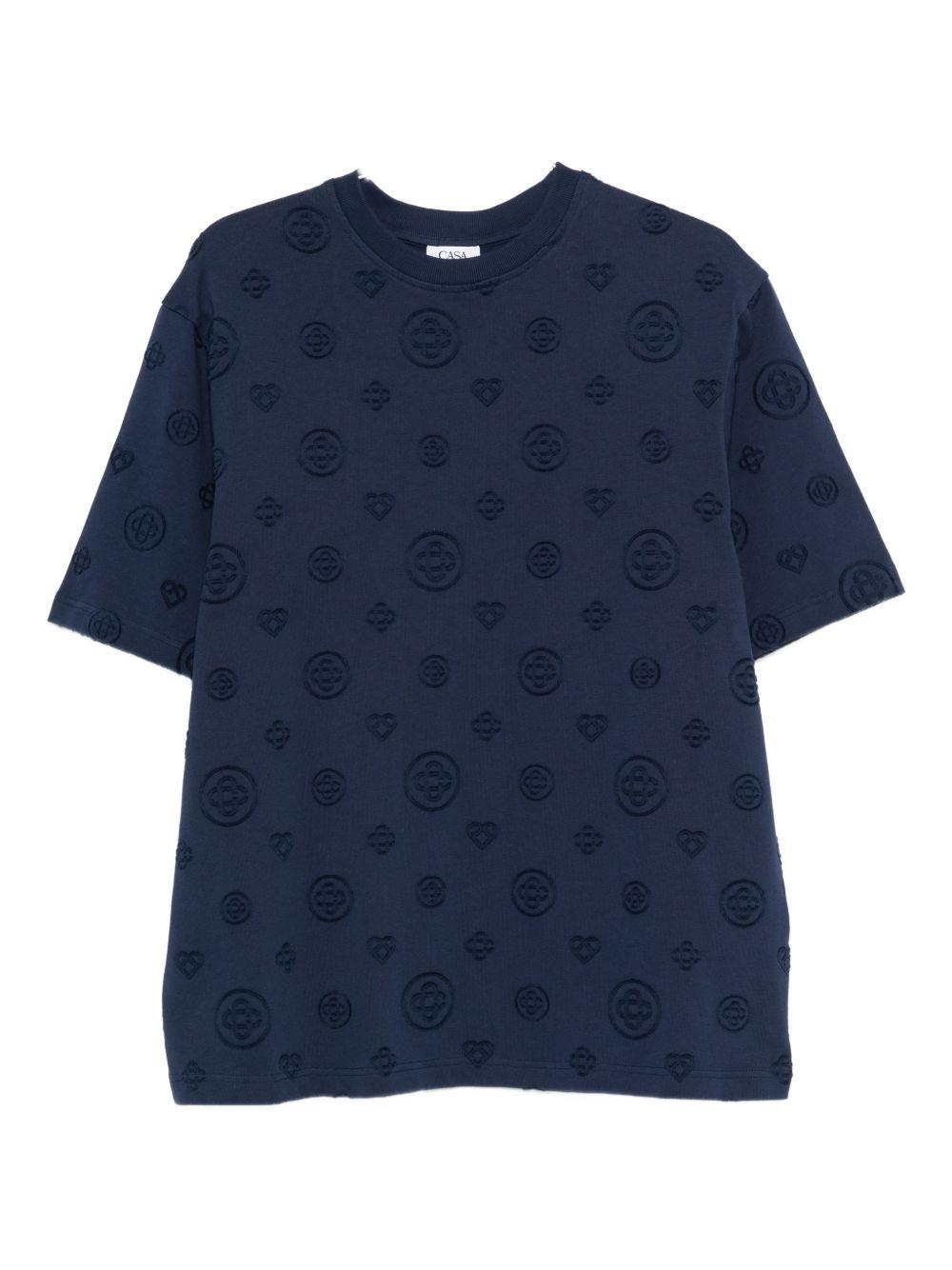 T-shirt con logo in blu Casablanca - uomo 