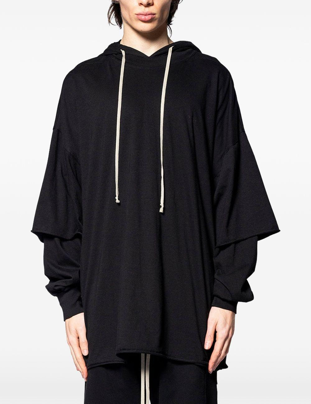 Maglione con cappuccio in nero Rick owens drkshdw - uomo 