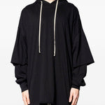 Maglione con cappuccio in nero Rick owens drkshdw - uomo 