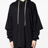 Maglione con cappuccio in nero Rick owens drkshdw - uomo 