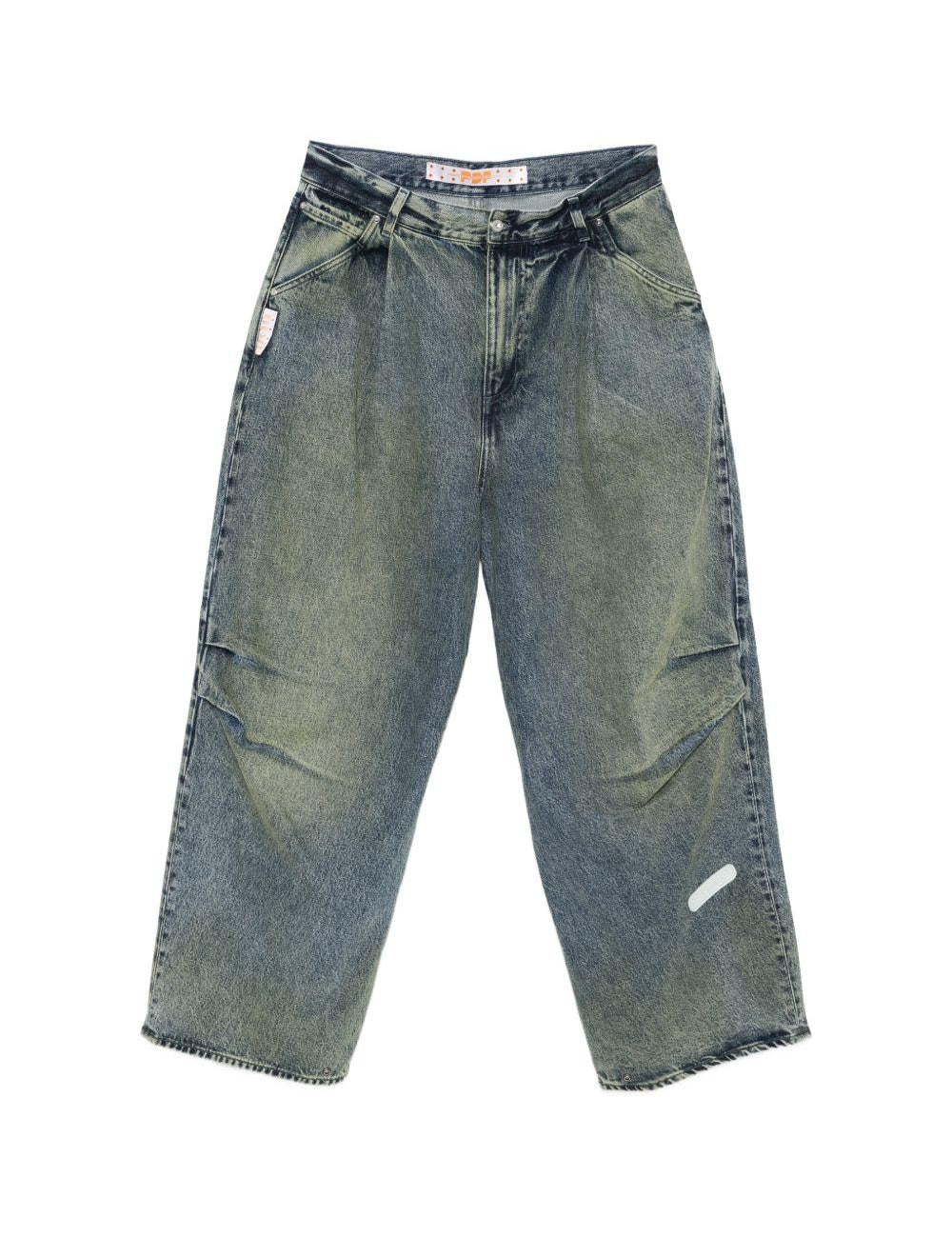 Jeans con pieghe in blu Pdf - uomo 