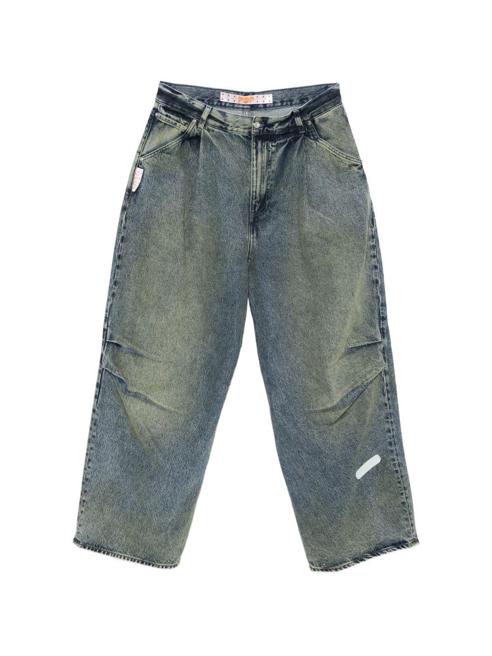 Jeans con pieghe in blu Pdf - uomo 