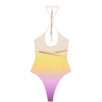 Costume da bagno intero in giallo e rosa The attico - donna 