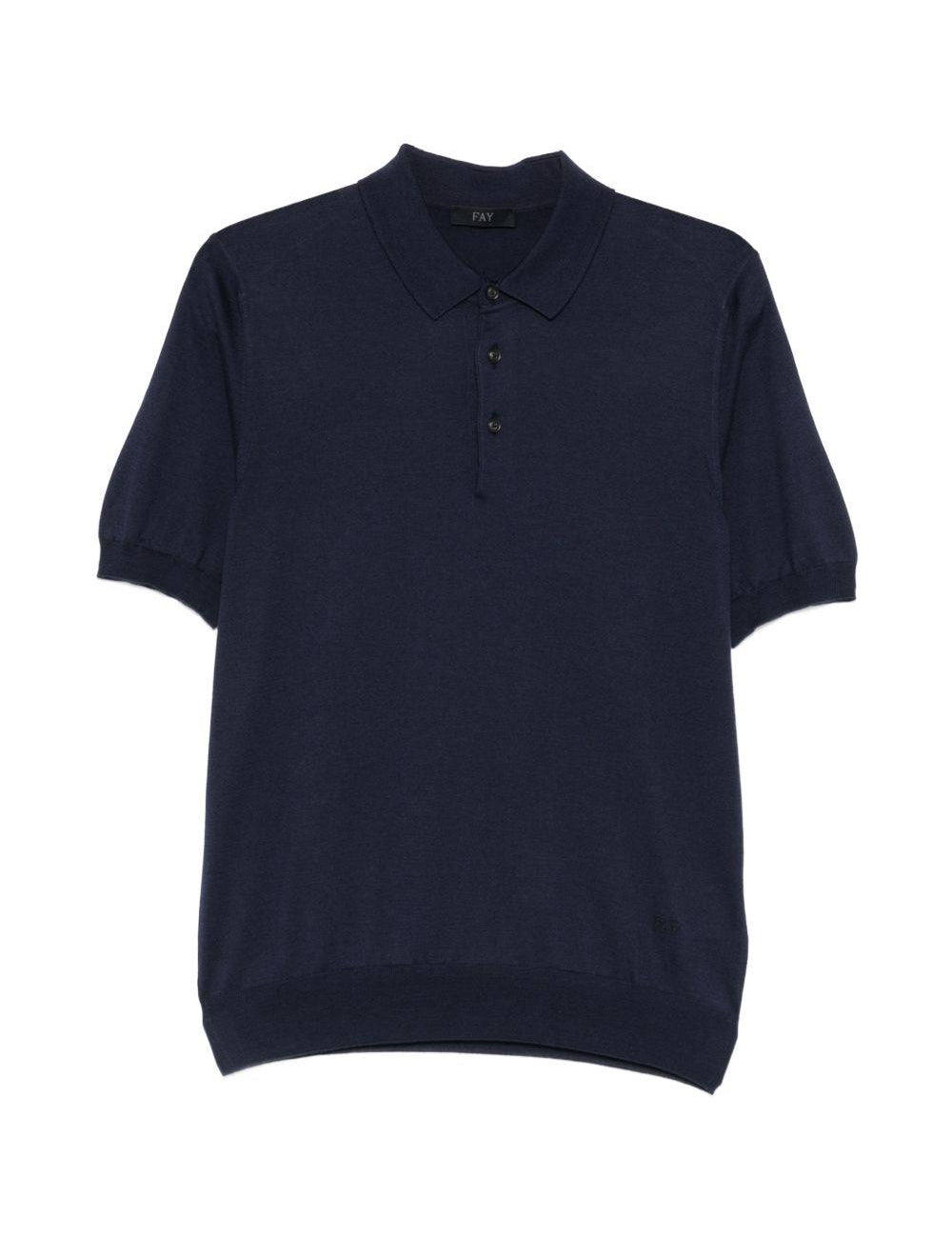 Polo con bottoni in blu Fay - uomo 