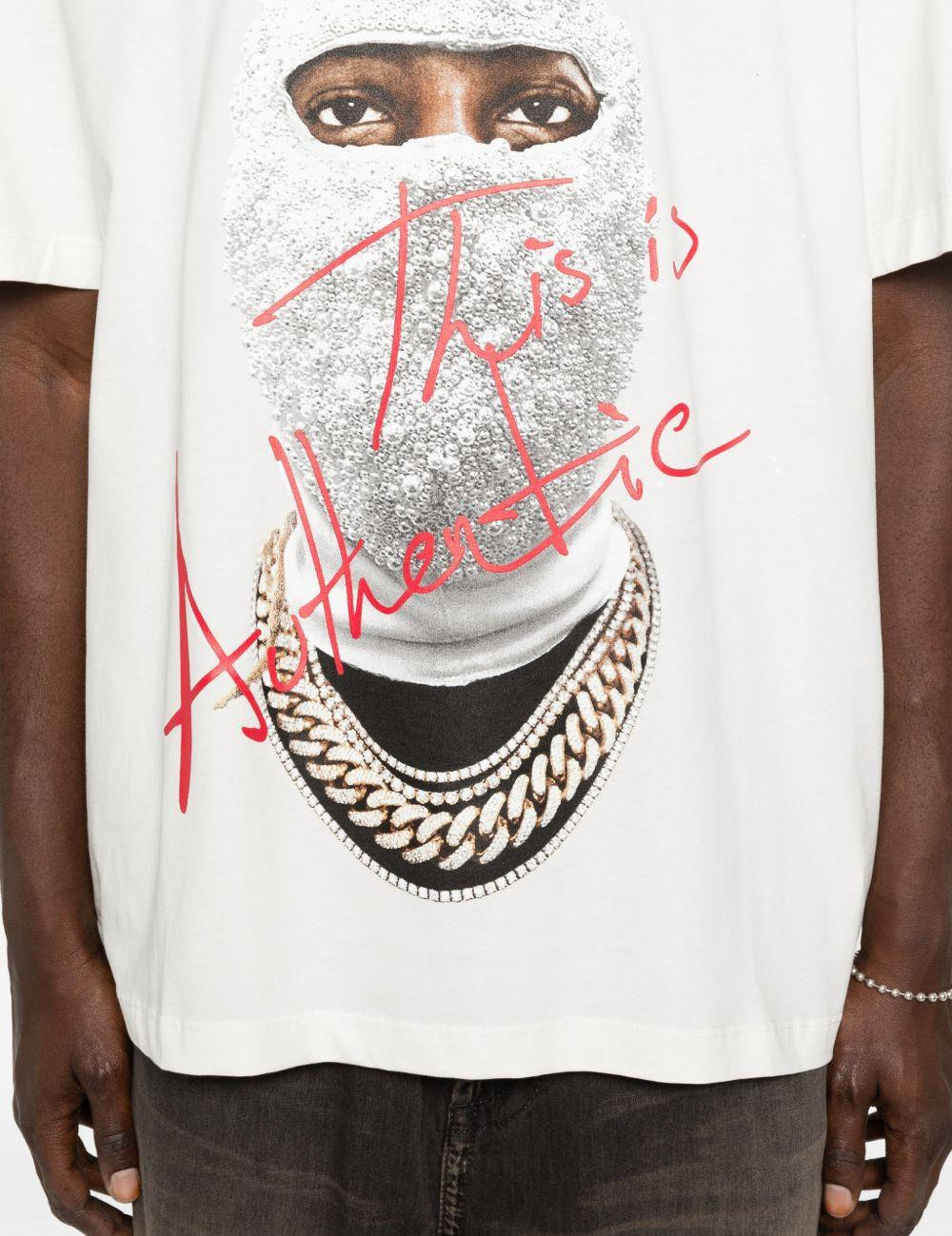 T-shirt Mask Authentic in bianco Ih nom uh nit - uomo 