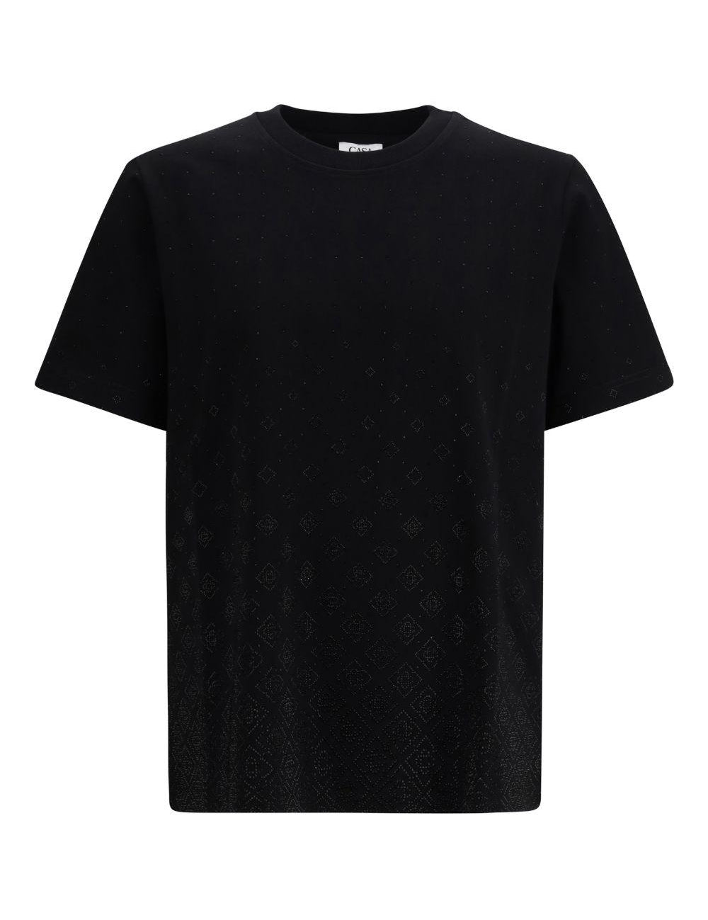 T-shirt con monogramma in nero Casablanca - uomo 