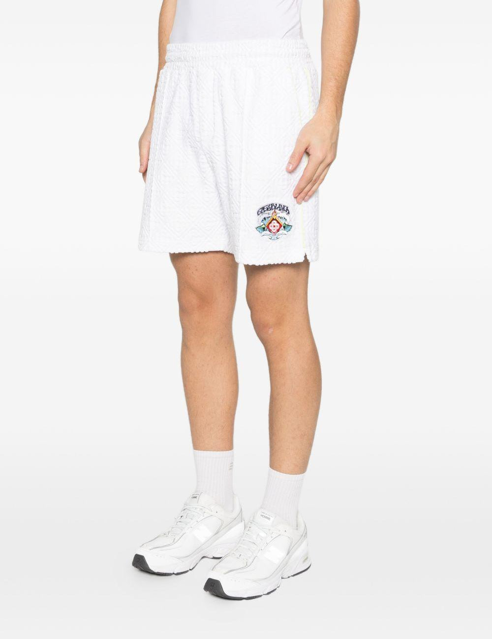 Shorts con monogramma in bianco Casablanca - uomo 