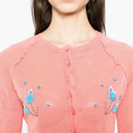 Cardigan con ricamo in rosa Shushu/tong - donna 