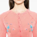Cardigan con ricamo in rosa Shushu/tong - donna 