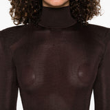 Abito a collo alto in marrone Self-portrait - donna 