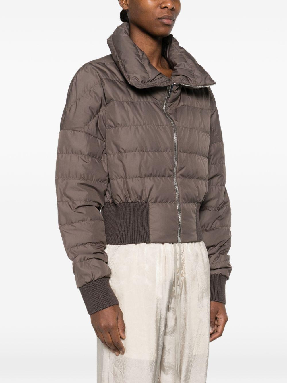 Giacca crop trapuntata in marrone Rick Owens x Moncler - unisex<BR/> 