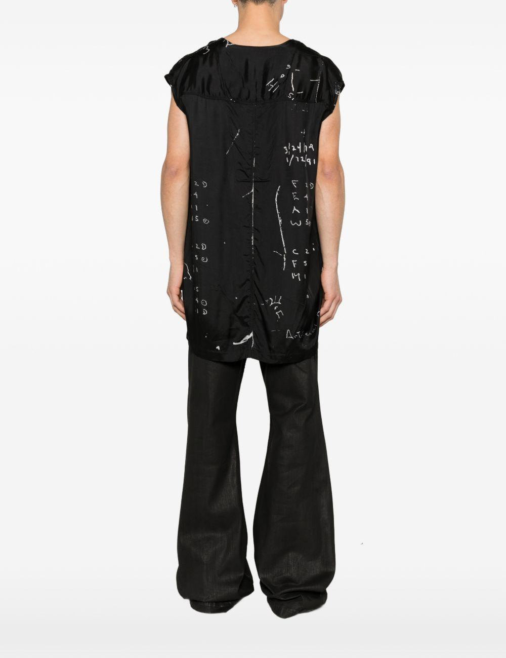 Top con stampa grafica in nero Rick owens - uomo 