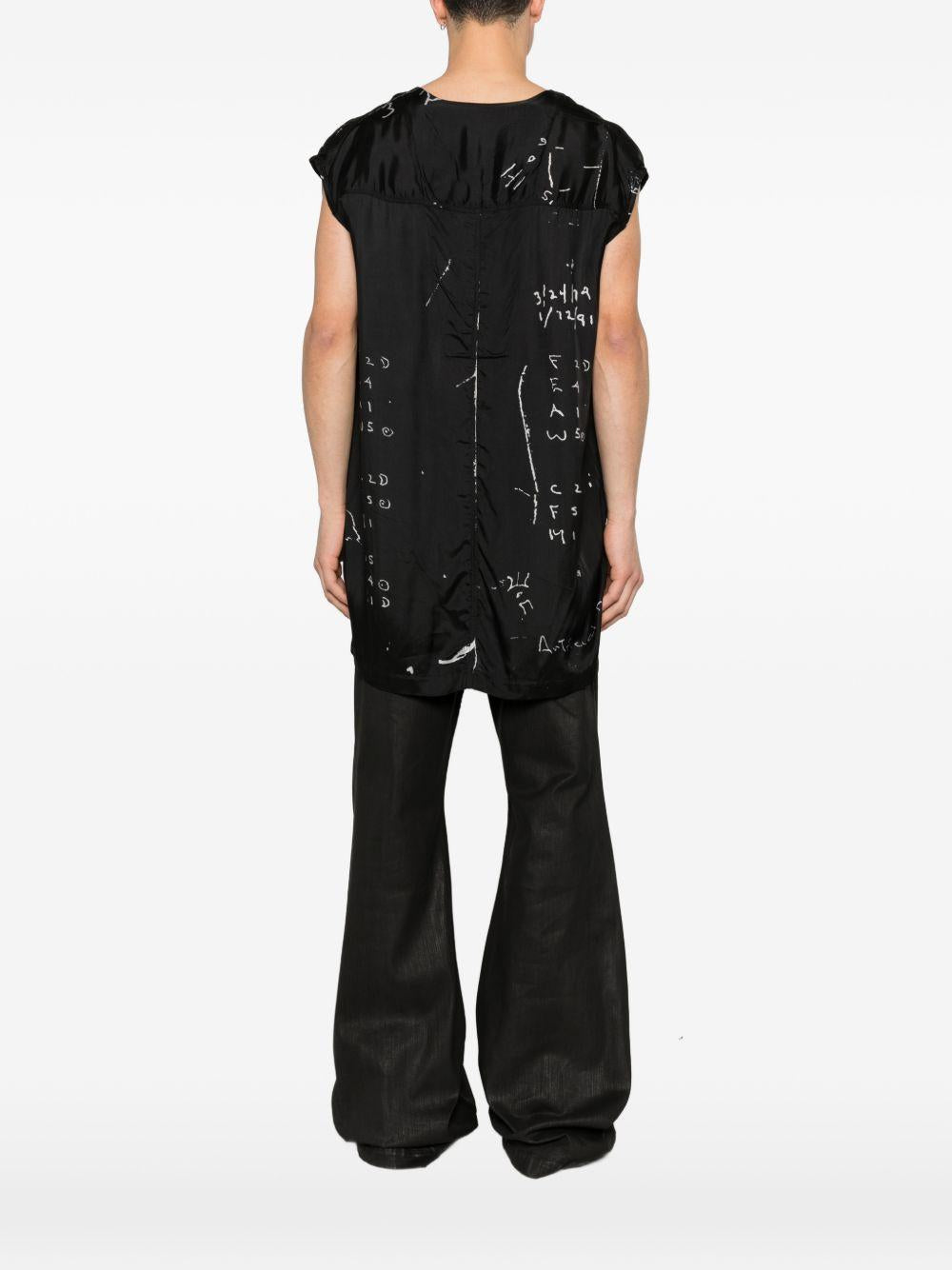 Top con stampa grafica in nero Rick owens - uomo 