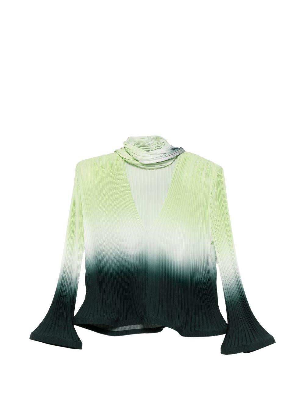 Blusa plissettata in verde degradè Rowen Rose - donna 