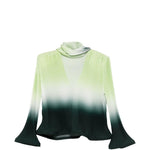 Blusa plissettata in verde degradè Rowen Rose - donna 