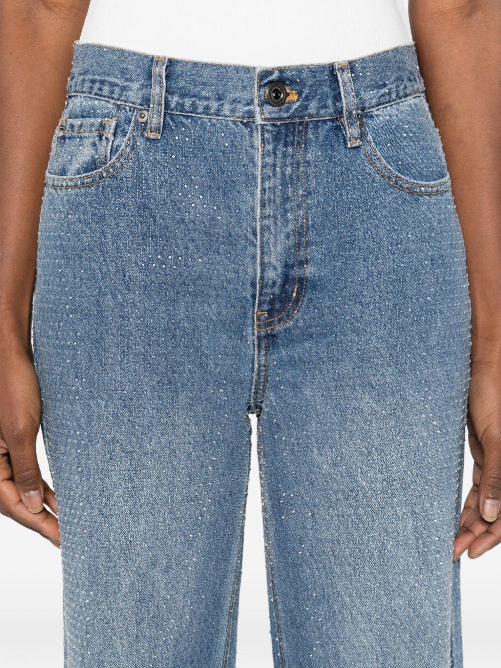 Jeans con cristalli in blu Self-portrait - donna 