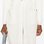 Cardigan lungo in filato di cachemire giusto in bianco Maxmara - donna 