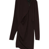 Abito mini con cut-out in marrone Amen - donna 