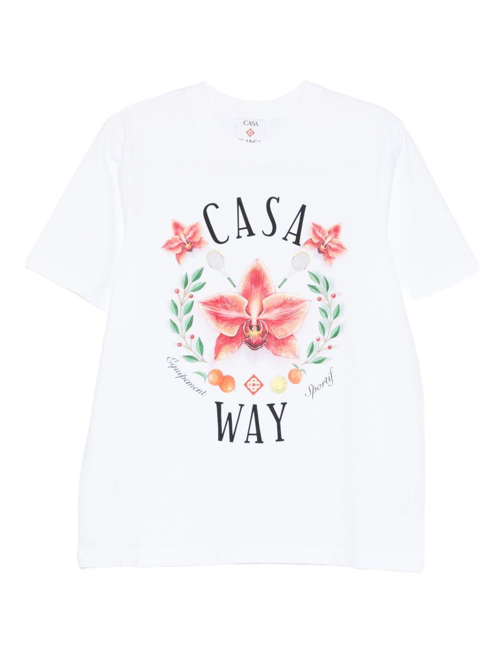 T-shirt classica con grafica orchidea in nero Casablanca - uomo 