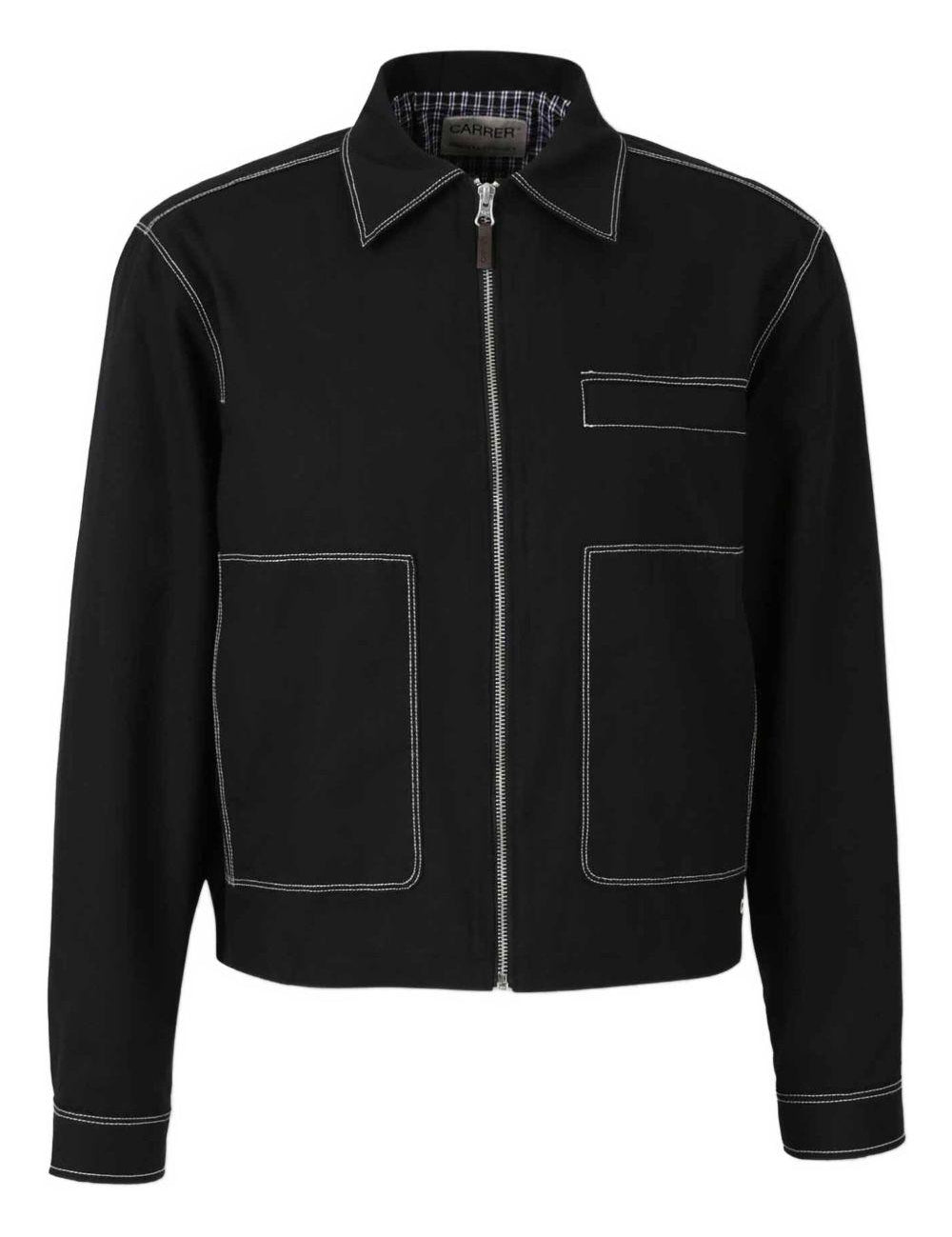 Giacca-camicia Bay con cuciture a contrasto in nero Carrer - unisex 