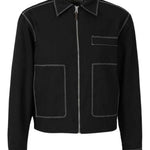 Giacca-camicia Bay con cuciture a contrasto in nero Carrer - unisex 