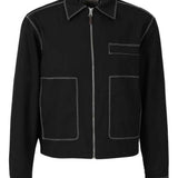 Giacca-camicia Bay con cuciture a contrasto in nero Carrer - unisex 