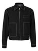 Bay overshirt with contrast stitching in black Carrer - unisex