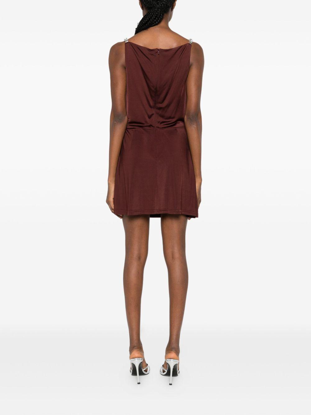 Abito corto con decorazione in marrone David Koma - donna 