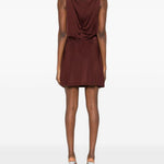 Abito corto con decorazione in marrone David Koma - donna 