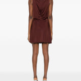 Abito corto con decorazione in marrone David Koma - donna 