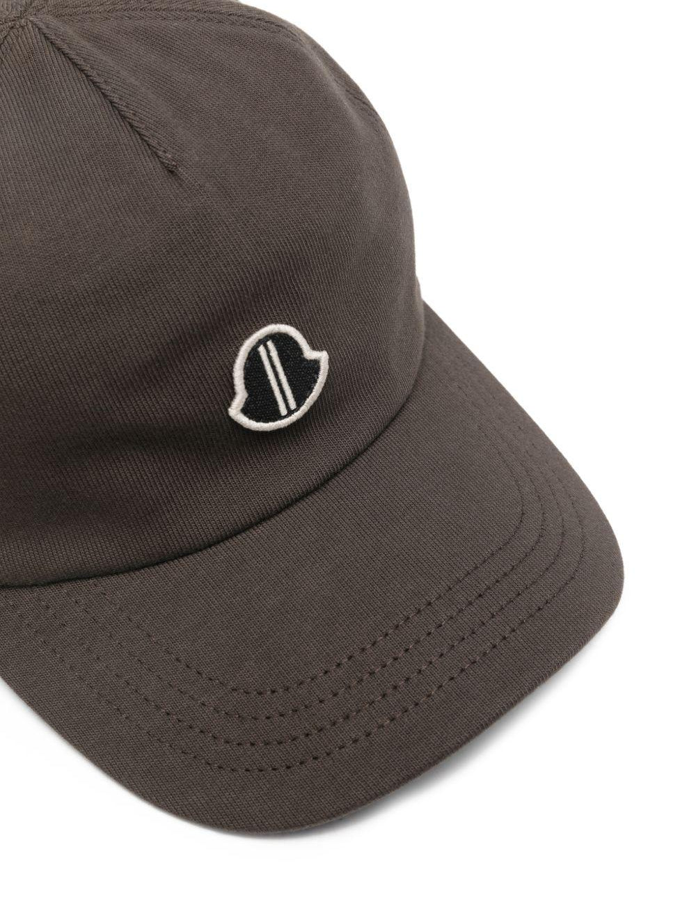 Cappello da baseball con logo in marrone Rick Owens x Moncler - unisex 