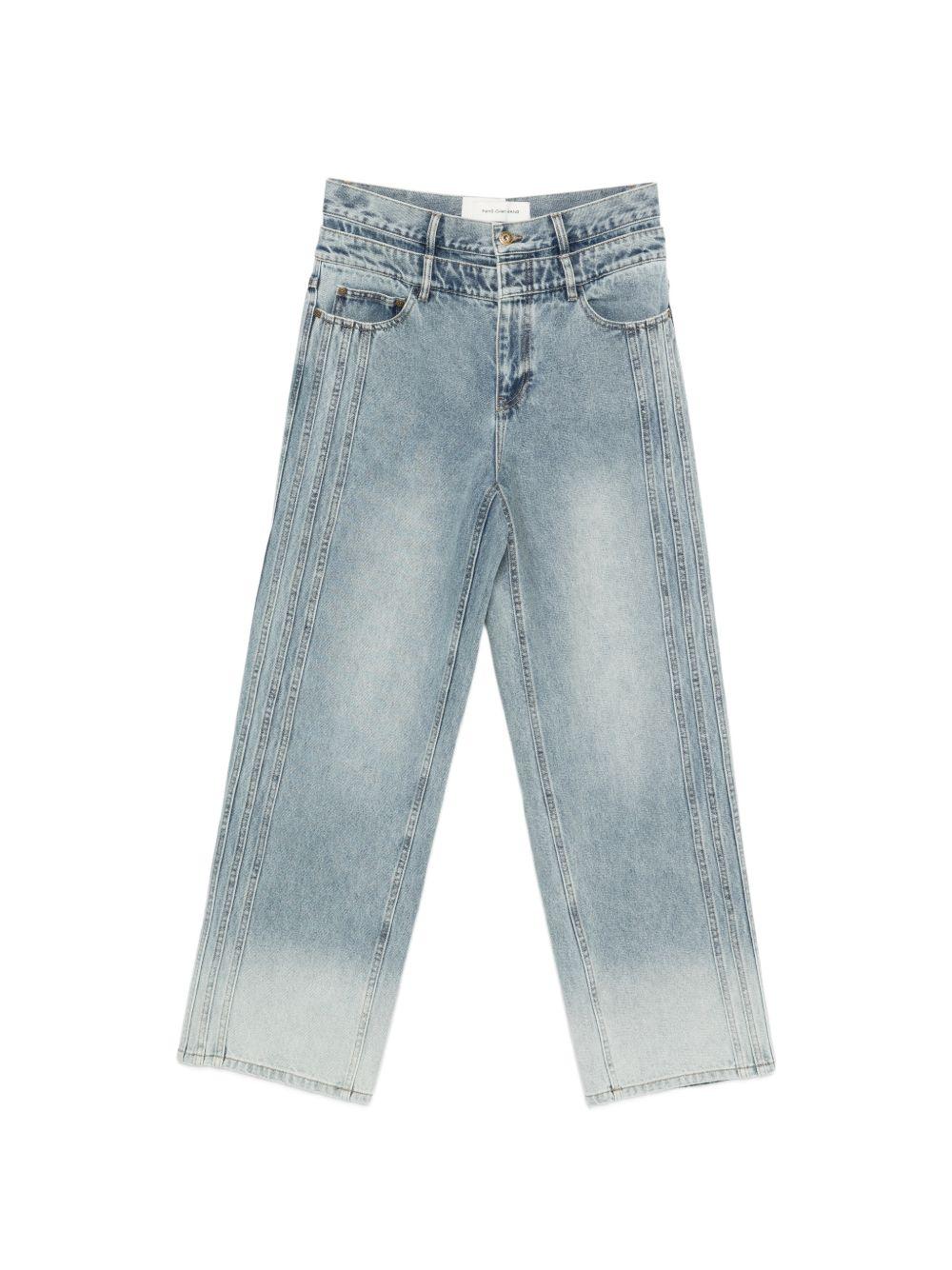 Jeans con effetto schiarito in blu Feng chen wang - uomo 