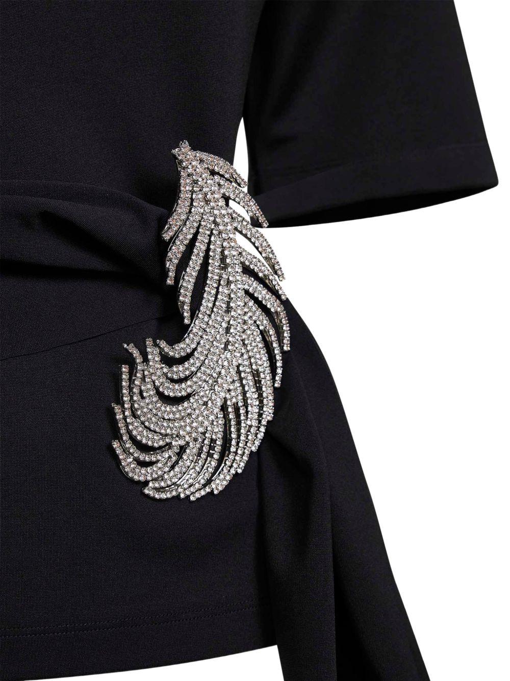 T-shirt con dettaglio di piume in nero Giuseppe di morabito - uomo 