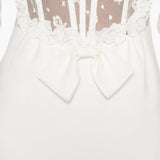 Abito lungo in pizzo bianco Alessandra Rich - donna 