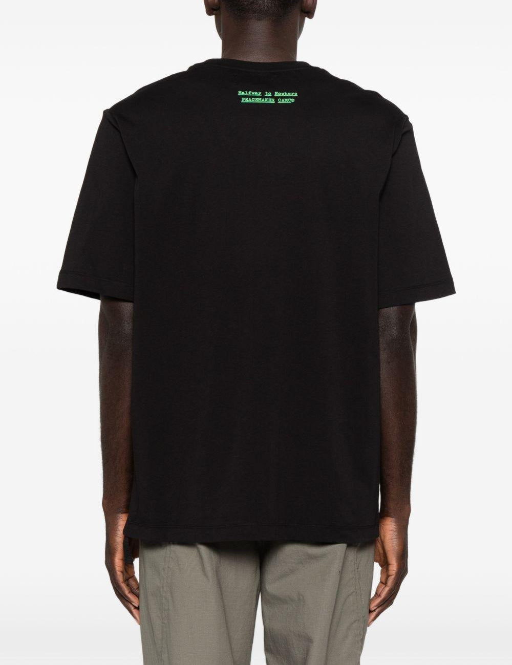 T-shirt con stampa grafica in nero Oamc peacemaker - uomo 