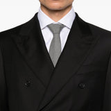 Completo doppiopetto in lana in nero Caruso - uomo 