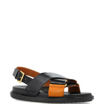 Sandali fb criscross in nero e marrone Marni - donna 