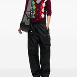 Cardigan a rombi in bordeaux Ganni - donna 