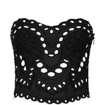 Top a corsetto in broderie-anglaise kai in nero Charo ruiz ibiza 1989 - donna 