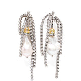 Orecchini pendenti con cristalli color argento Dries van noten - donna 