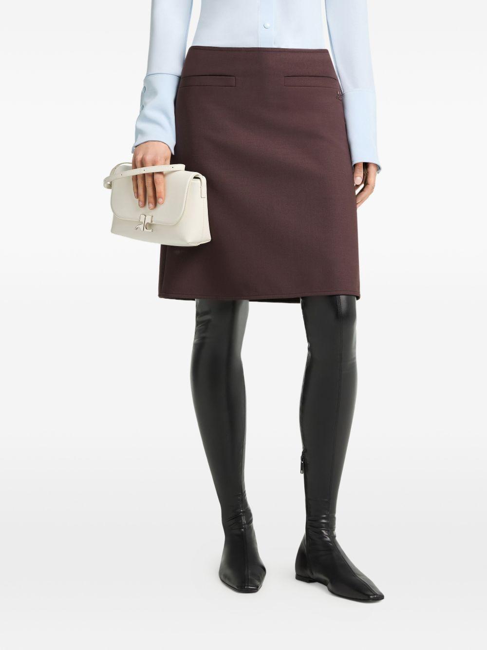 Gonna midi con logo ricamato in bordeaux Courrèges - donna 