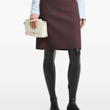 Gonna midi con logo ricamato in bordeaux Courrèges - donna 