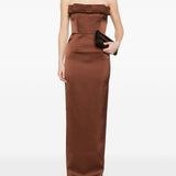 Abito lungo con dettglio fiocco in marrone The New Arrivals - donna 