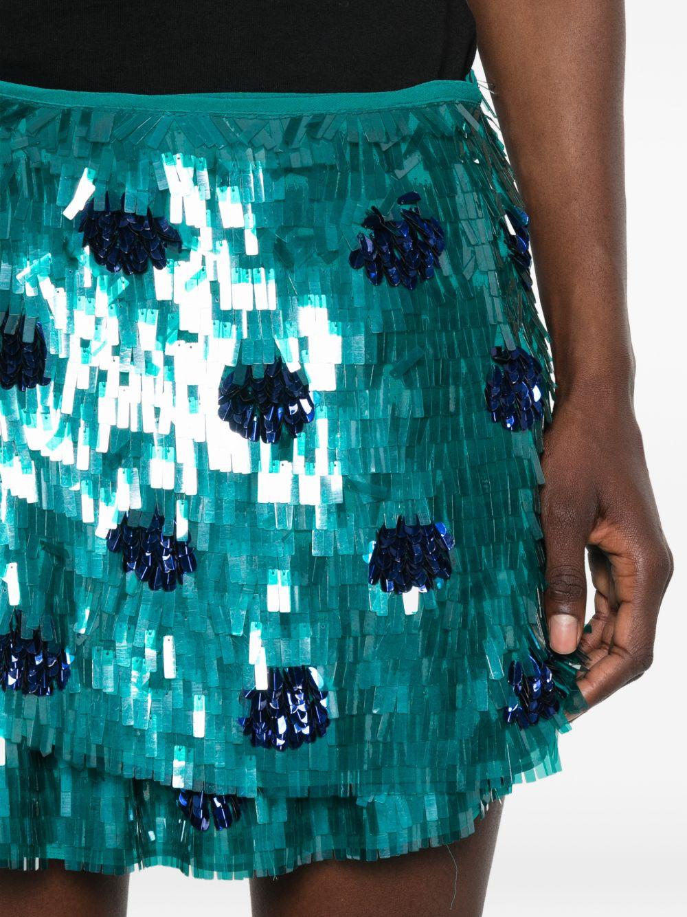 Minigonna con paillettes gabrina in verde Dries van noten - donna 