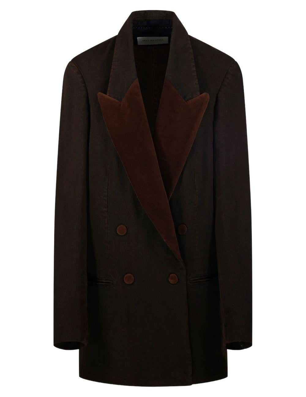 Blazer doppiopetto blink in marrone Dries van noten - donna 