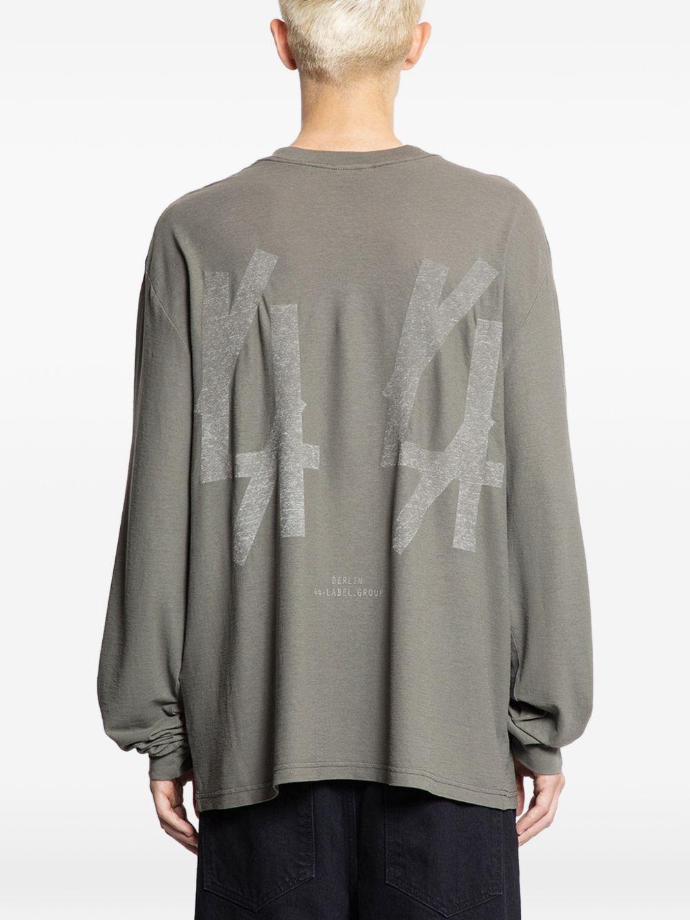T-shirt a maniche lunghe in grigio 44 label group - uomo 
