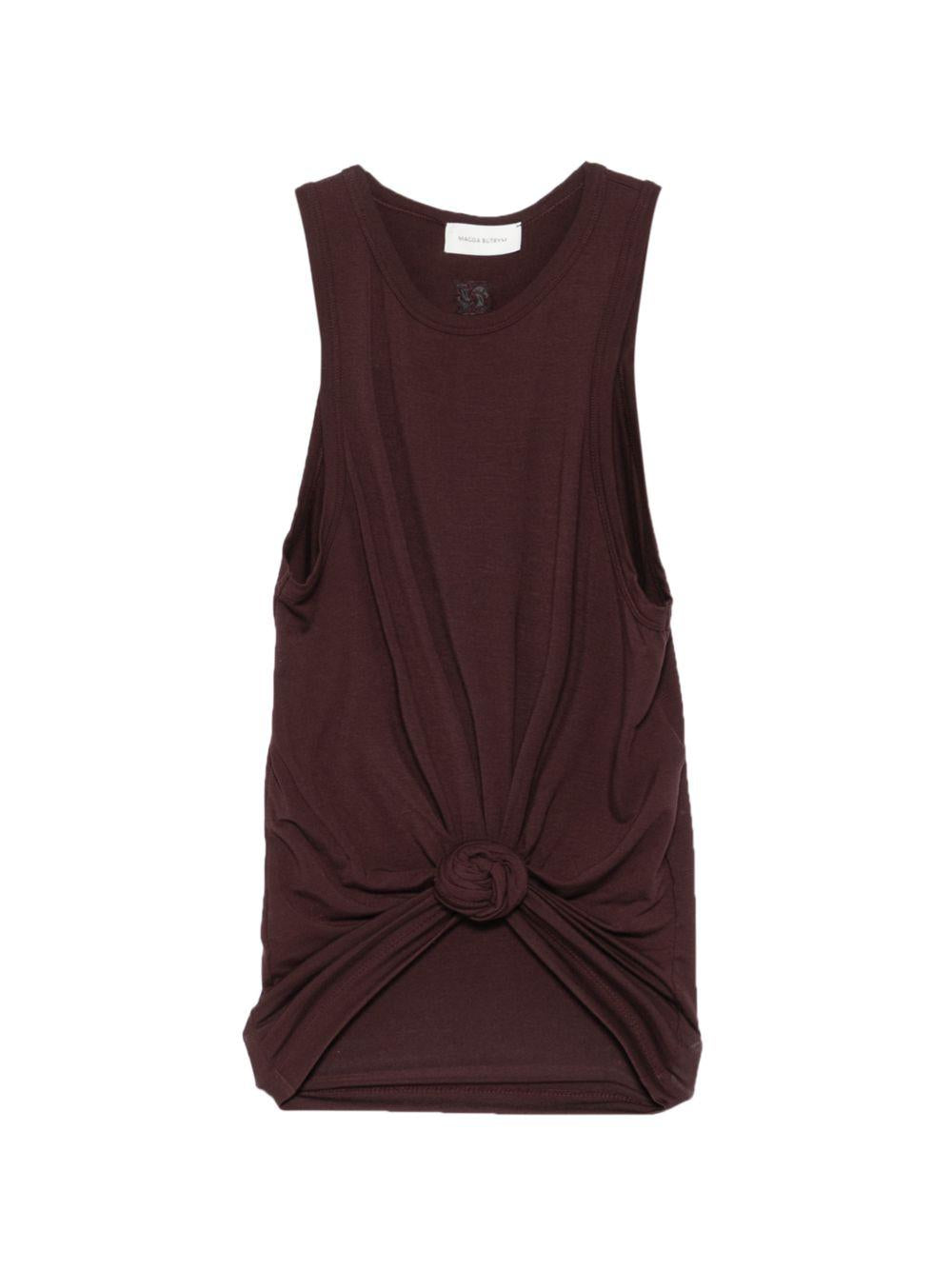 Canotta con nodo in marrone Magda butrym - donna 