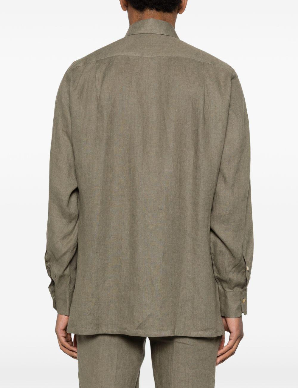 Camicia a maniche lunghe con tasche in verde Kiton - uomo 