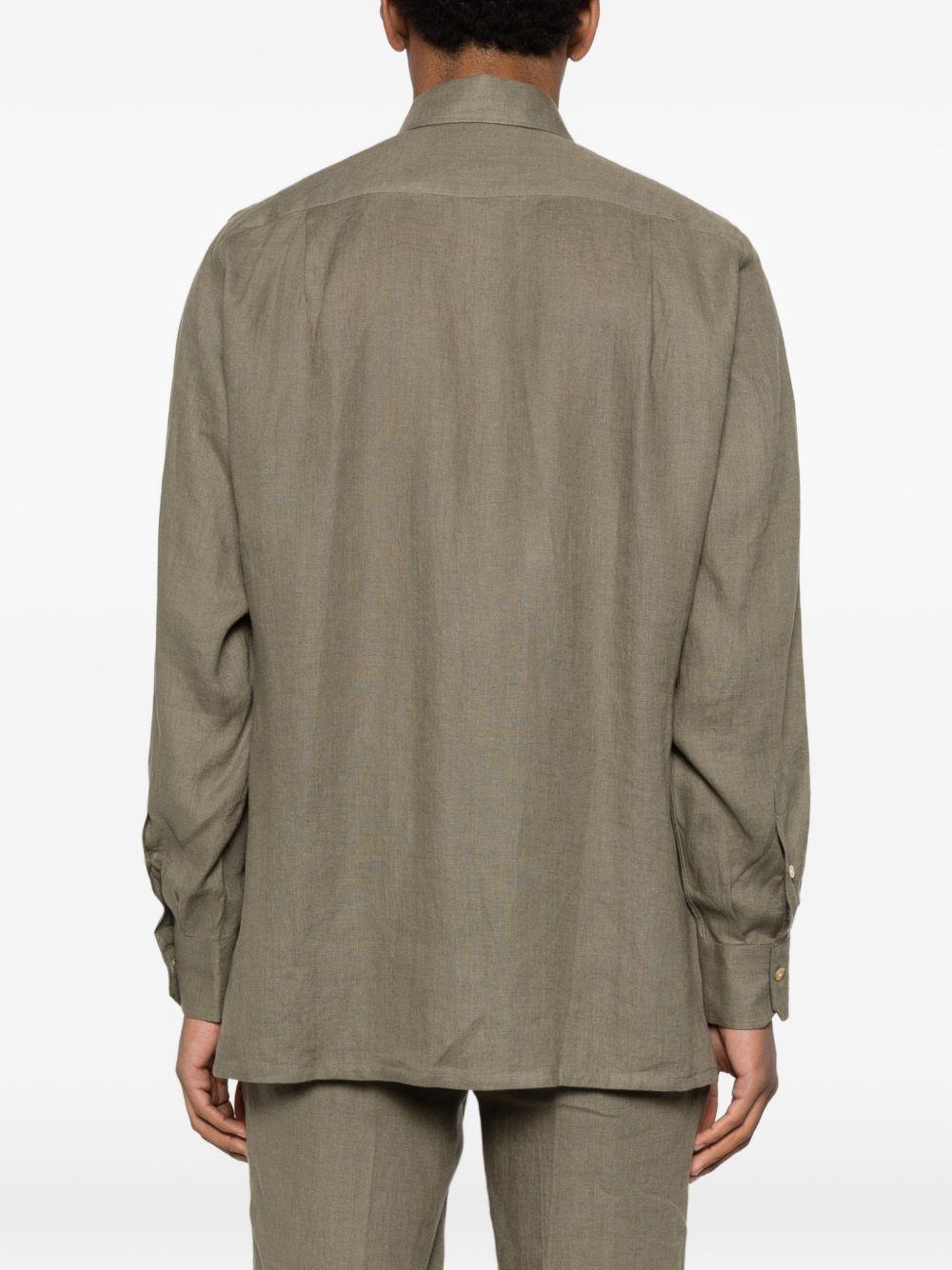 Camicia a maniche lunghe con tasche in verde Kiton - uomo 