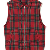 Gilet a quadri con zip in rosso Undercover - uomo 